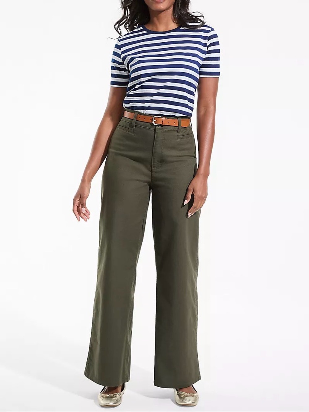 Lands' End Olive Wide-Leg High-Rise pants